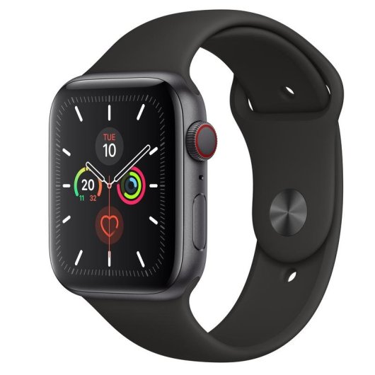 Apple Watch Series 5 GPS + Cellular 44mm Retina OLED Gris Sidéral/Noir S/M Étanche ECG NFC