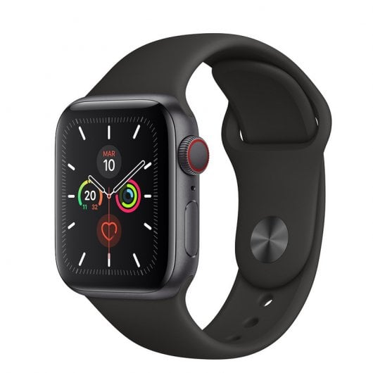 Apple Watch Series 5 GPS 44mm + Cellular Gris Espacial con Correa Deportiva Negra