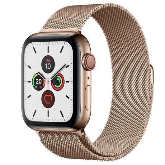 Apple Watch Series 5 GPS 44mm + Cellular Acero Inoxidable Dorado con Correa Metálica Dorada