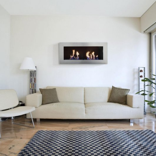 Purline Nisa Biochimenea Mural Hasta 4kW Acero Inoxidable