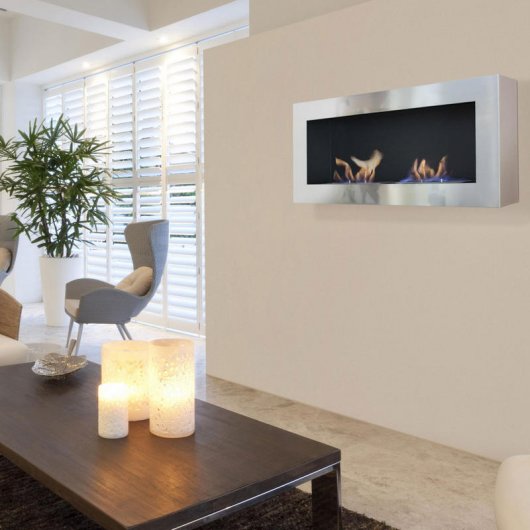 Purline Nisa Biochimenea Mural Hasta 4kW Acero Inoxidable