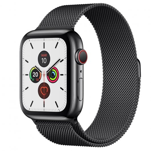 Apple Watch Series 5 GPS 44mm + Cellular Acero Inoxidable Negro Espacial con Correa Metálica Negra