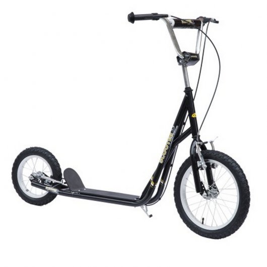 HomCom Patinete Scooter Monopatín con Manillar para Niños Negro