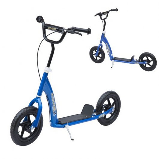 HomCom Scooter Patinete con 2 Ruedas Manillar Ajustable Azul