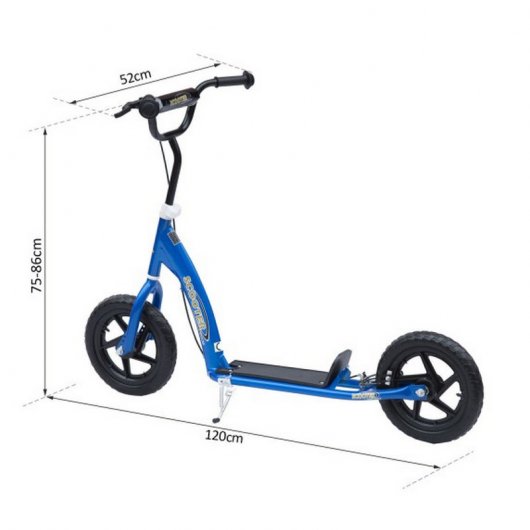 HomCom Scooter Patinete con 2 Ruedas Manillar Ajustable Azul