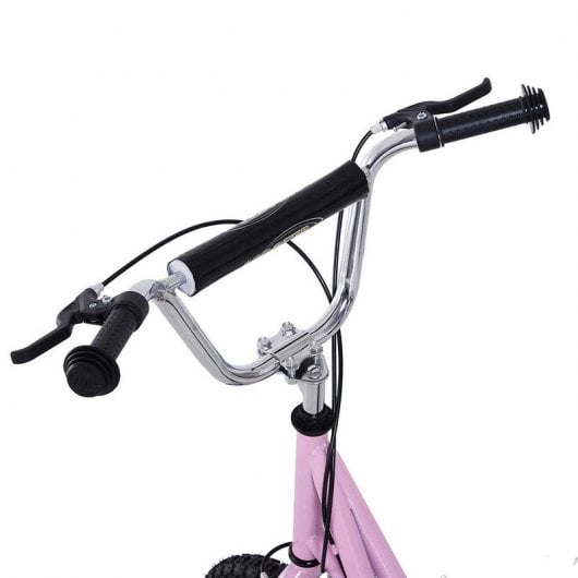 HomCom Scooter Patinete con 2 Ruedas Frenos y Caballete Rosa