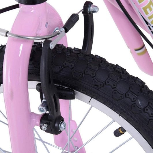 HomCom Scooter Patinete con 2 Ruedas Frenos y Caballete Rosa