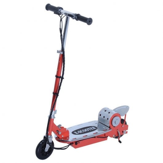HomCom Scooter Patinete Eléctrico Plegable con Manillar Rojo