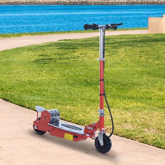 HomCom Scooter Patinete Eléctrico Plegable con Manillar Rojo