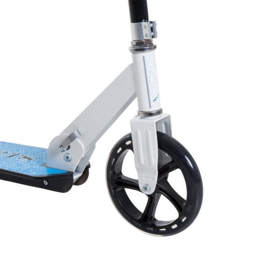HomCom Scooter Patinete Plegable Manillar Ajustable Aluminio Blanco/Azul