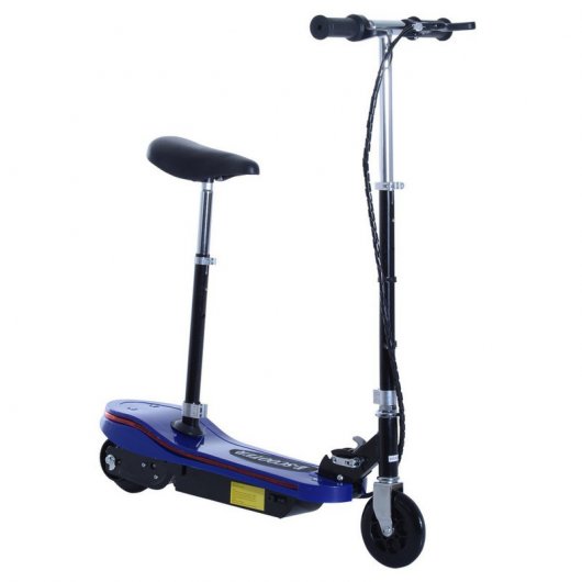 HomCom Scooter Trotinete Eléctrica Dobrável com LED Azul