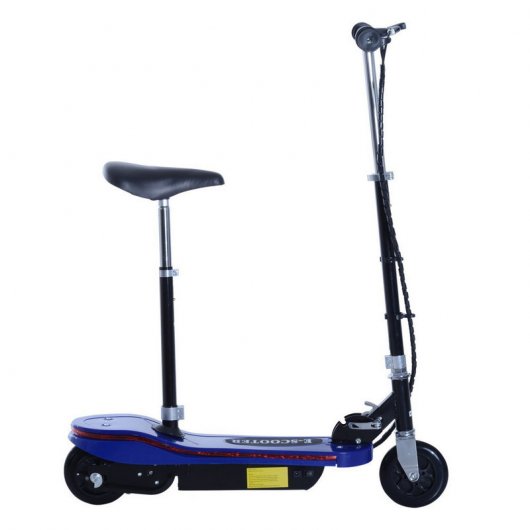 HomCom Scooter Trotinete Eléctrica Dobrável com LED Azul