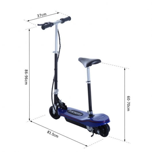 HomCom Scooter Trotinete Eléctrica Dobrável com LED Azul