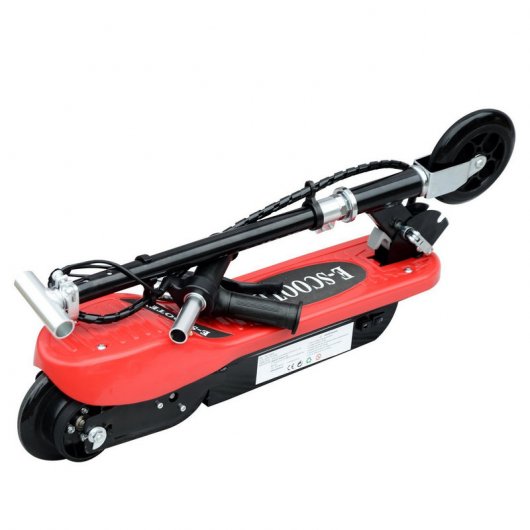 HomCom Trotinete Dobrável com Volante Ajustável Vermelho