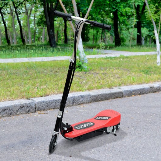 HomCom Trotinete Dobrável com Volante Ajustável Vermelho