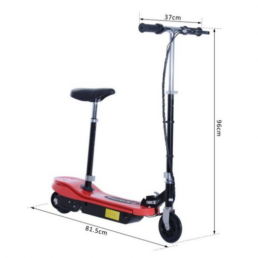 HomCom Scooter Trotinete Eléctrico com LED Vermelho