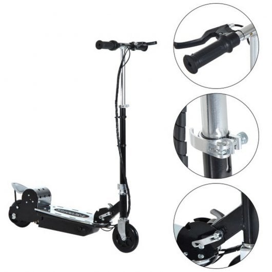 HomCom Scooter Patinete Eléctrico Plegable con Manillar Negro/Plata