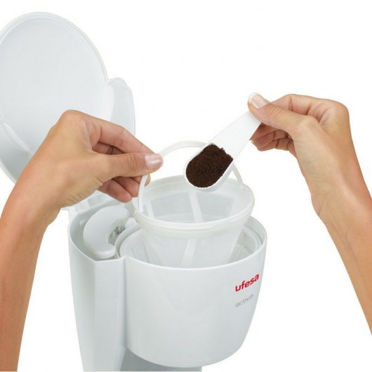 Ufesa CG7213 Activa Cafetera de Goteo 6 Tazas 0.6L 800W Blanco/Rojo