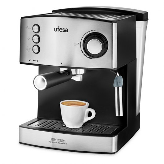 Ufesa CE7240 Cafetera Express 20 Bares 1.6L 850W Negro/Inox