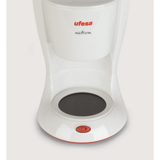 Ufesa CG7223 Activa Cafeteira até 15 Canecas 1.25L 1000W Branco/Vermelho
