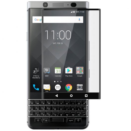 Avizar Protector de Pantalla de Cristal Templado Ultrafino Bordes Negros para BlackBerry Keyone