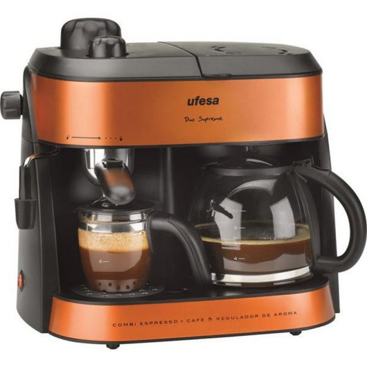 Ufesa CK7355 Cafeteira Expresso 1.25L 1800W Preta/Laranja