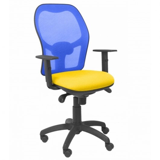Piqueras y Crespo Jorquera Bali Bürostuhl, Netzstoff, Blau/Gelb