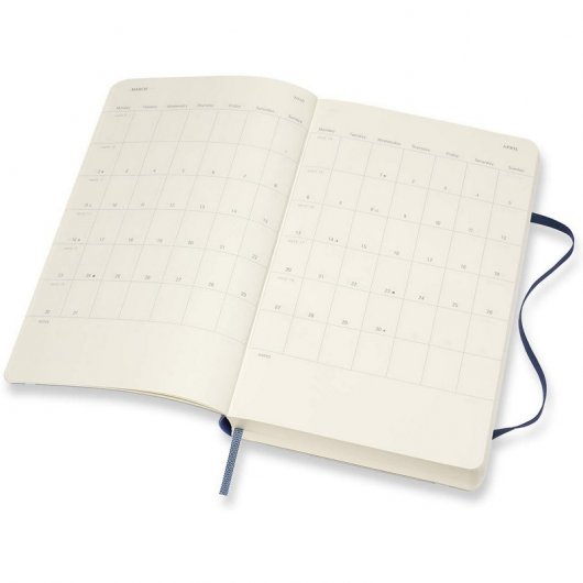 Moleskine 2019-20 Daily Agenda Cuaderno Diario Grande 18 Meses Tapa Blanda Azul