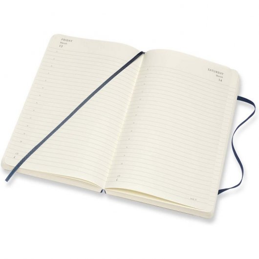 Moleskine 2019-20 Daily Agenda Cuaderno Diario Grande 18 Meses Tapa Blanda Azul