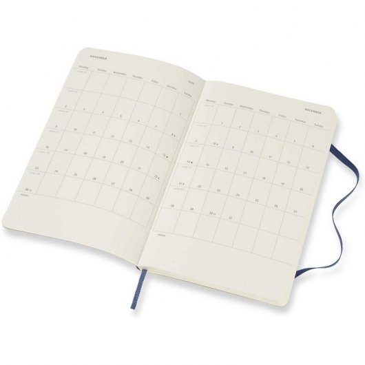 Moleskine 2019-20 Weekly Agenda Cuaderno Semanal Grande 18 Meses Tapa Blanda Azul