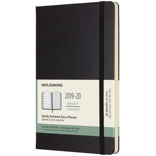 Moleskine 2019-20 Weekly Agenda Cuaderno Semanal Pequeña 18 Meses Tapa Dura Negra