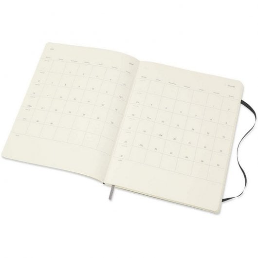 Moleskine Agenda Hebdomadaire 2019-20 Extra Large Carnet Hebdomadaire 18 Mois Couverture Souple Noire