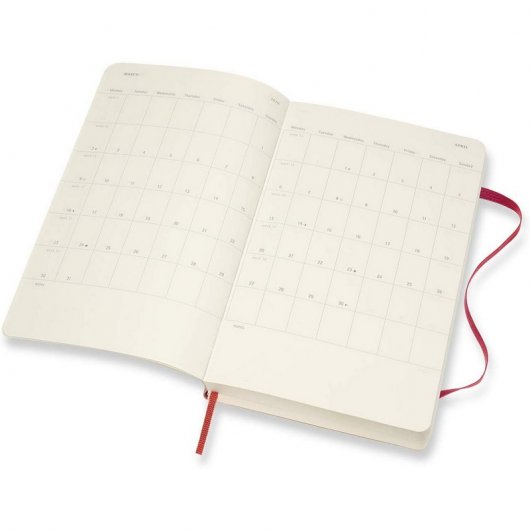 Moleskine 2019-20 Daily Agenda Cuaderno Diario Grande 18 Meses Tapa Blanda Roja