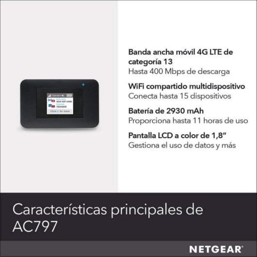 Netgear AC797 AirCard Router Móvil 4G LTE