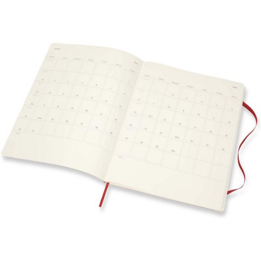 Moleskine 2019-20 Weekly Agenda Cuaderno Semanal Extra Grande de 18 Meses Tapa Blanda Roja