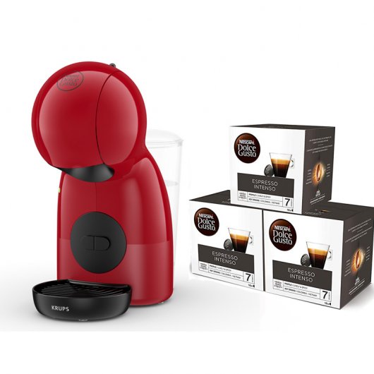 Pack Krups Nescafé Dolce Gusto Piccolo XS Vermelha + 3 Packs de Café Expresso Intenso