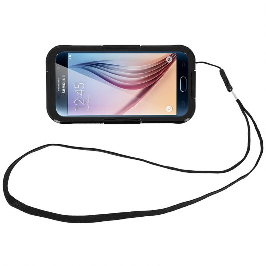 Avizar Funda Protectora Impermeable y Hermética Negra para Samsung Galaxy S6
