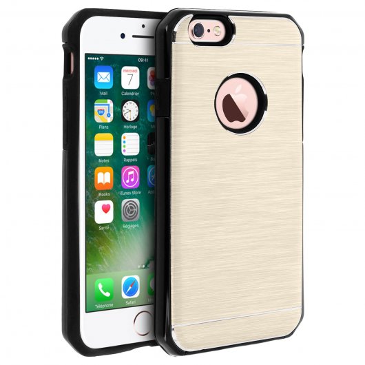 Avizar Funda Protectora de Aluminio y Silicona dorada para iPhone 6 / iPhone 6S