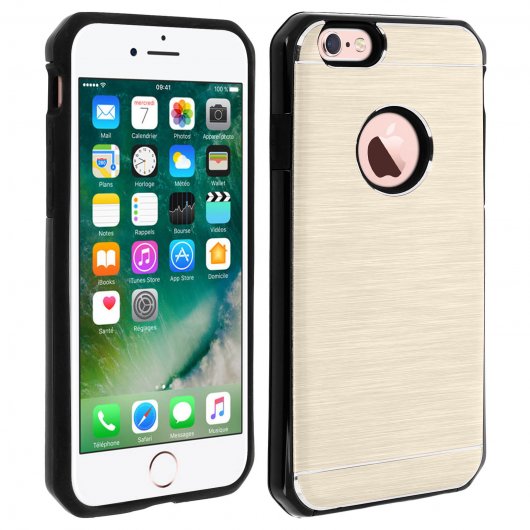 Avizar Funda Protectora de Aluminio y Silicona dorada para iPhone 6 / iPhone 6S