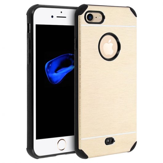 Avizar Funda Protectora de Aluminio y Silicona dorada para iPhone 7 / iPhone 8