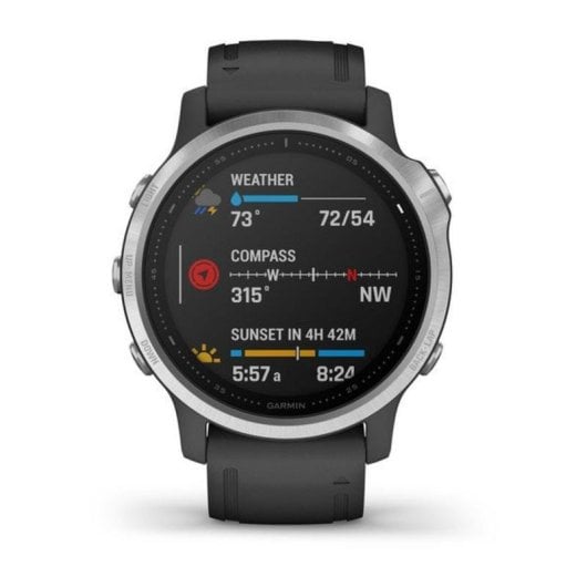 Garmin Fénix 6S 42mm Plata/Negro con Correa Negra