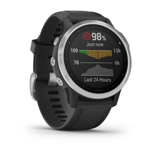 Garmin Fénix 6S 42mm Plata/Negro con Correa Negra