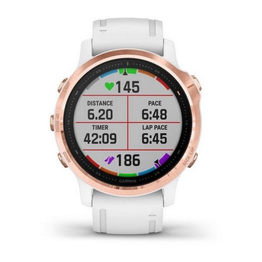 Garmin Fenix 6S Pro 42mm Rose Dourado/Branco com Correia Branca