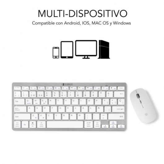 Subblim Dynamic Combo Compact Silver Teclado Bluetooth + Ratón Inalámbrico