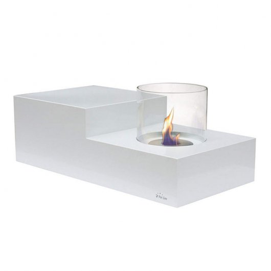 Purline Leto Lareira Mesa de Centro 1kW Aço/Branco