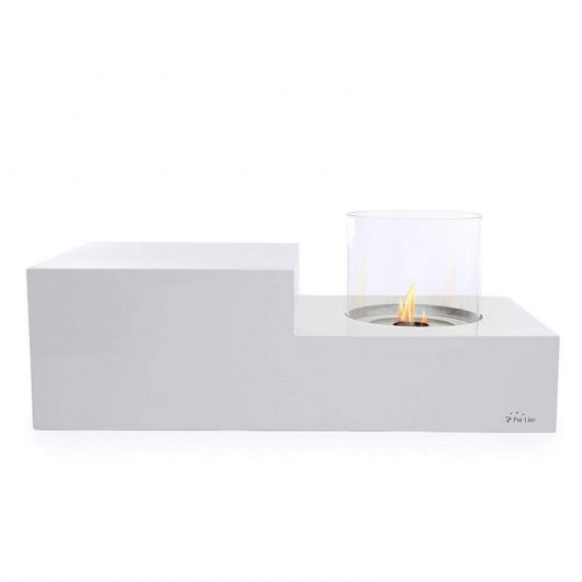Purline Leto Lareira Mesa de Centro 1kW Aço/Branco