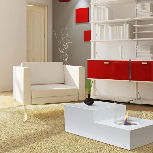 Purline Leto Lareira Mesa de Centro 1kW Aço/Branco