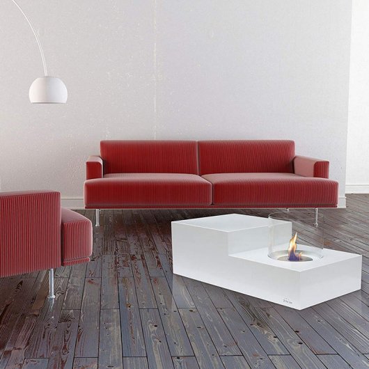 Purline Leto Lareira Mesa de Centro 1kW Aço/Branco
