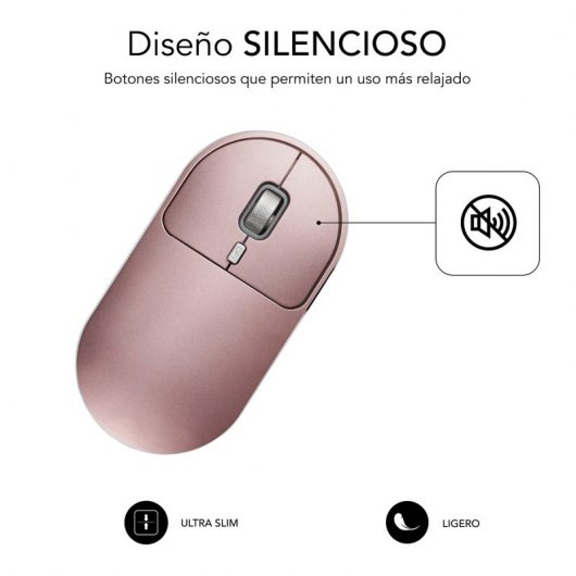 Subblim Excellent Ratón Inalámbrico Bluetooth 1600DPI Rosa