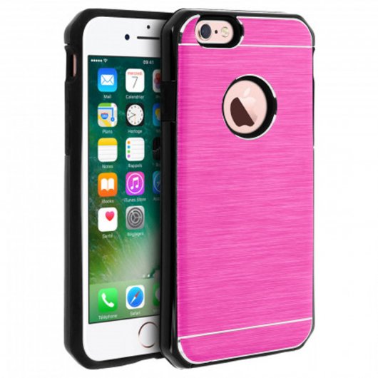 Avizar Funda Protectora de Aluminio y Silicona Rosa para iPhone 6 / iPhone 6S